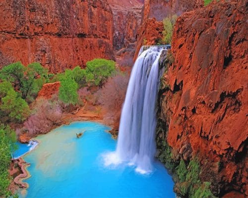 Grand Canyon Waterfall paint by numbers