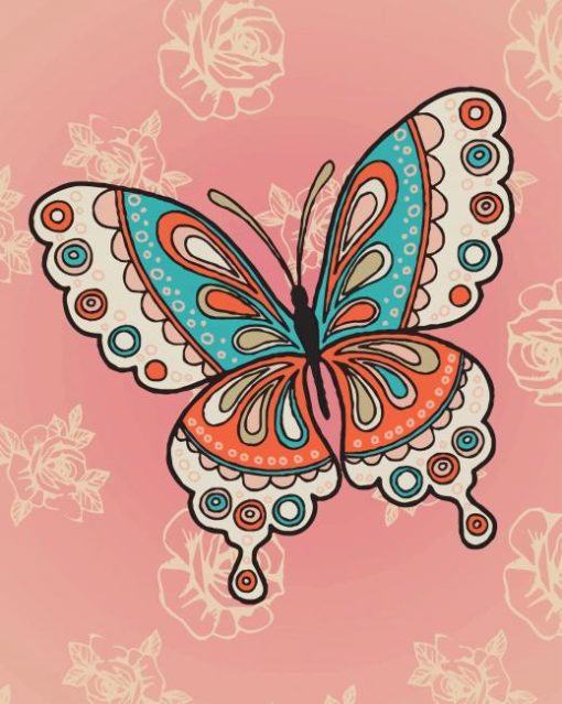 Mandala Butterfly paint by numbers