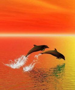 Dolphines Jumping Out Of Water Paint by numbers