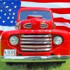 Old Truck And Flag paint by numbers