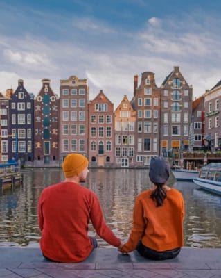 Couple In Amsterdam paint by numbers