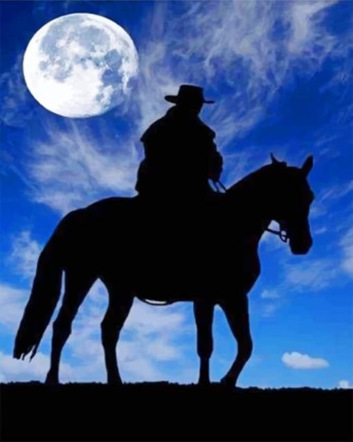 Cowboy Under The Moon Paint by numbers