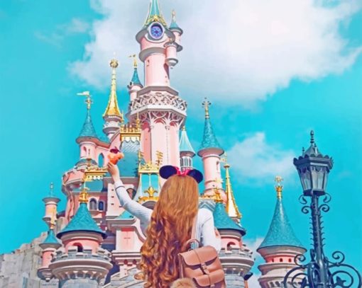 Girl Having Fun In Disney Paint by numbers