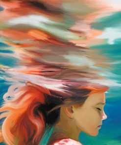 Girl Underwater Art paint by number