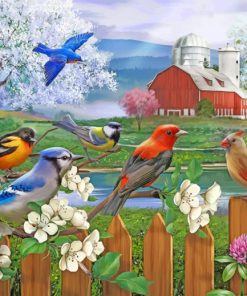 Spring Birds paint by numbers