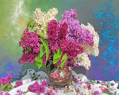 Lilac bouquet paint by number