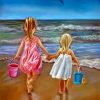 Little Girls In Beach paint by numbers