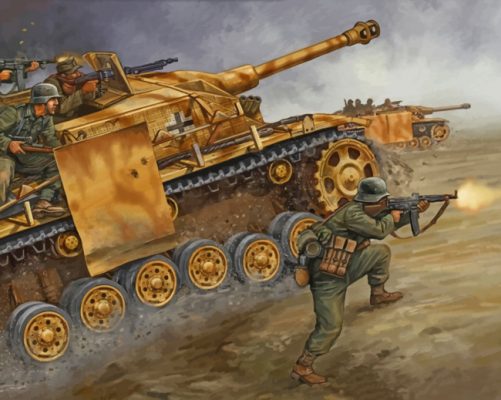 Military tank ww2 paint by numbers