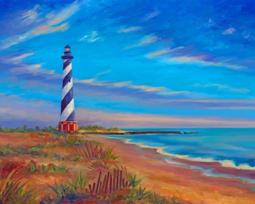 cape hatteras lighthouse paint by number