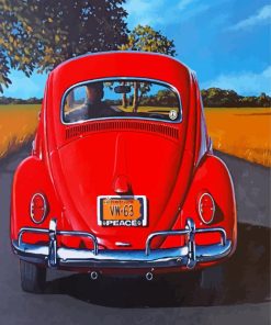 Red Vintage Car Paint by numbers