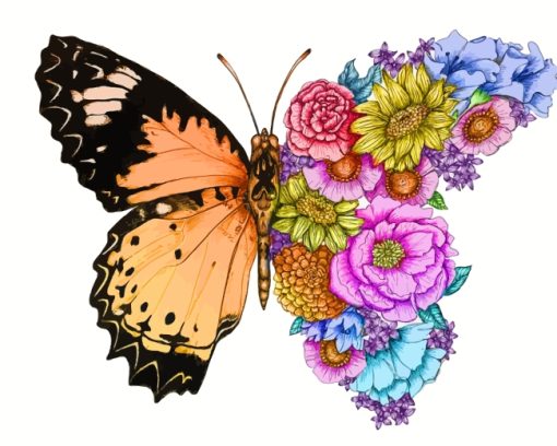 Blooming Butterfly Paint by numbers