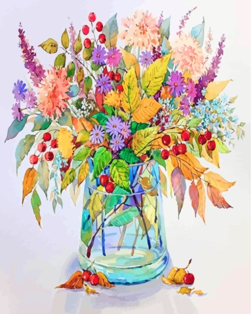 Flowering Plants Vase Paint by numbers