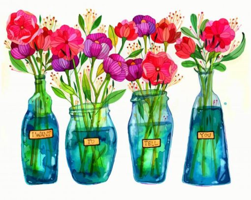 Flowers Bottles Paint by numbers