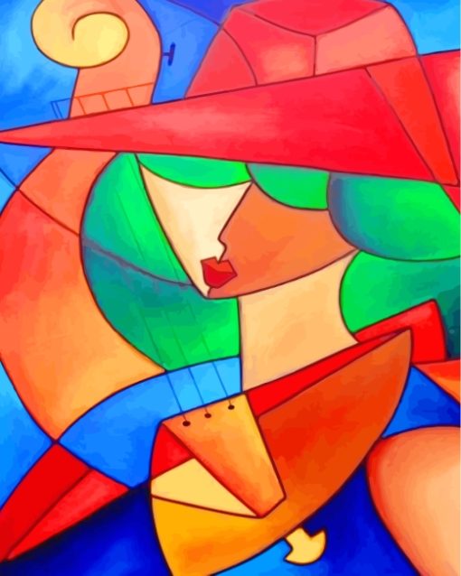 Cubist Woman paint by numbers