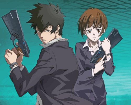 Akane Tsunemori And Shinya Kogami Paint by numbers