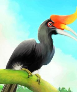 Hornbill Bird Paint by numbers