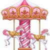 Pink Carousel Horse paint by numbers