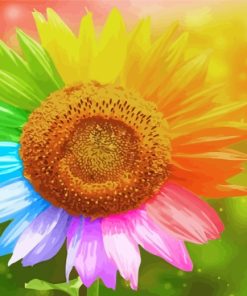 Rainbow Sunflower Paint by numbers