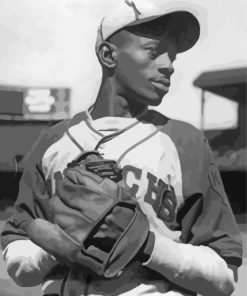 Satchel Paige Black And White Paint by numbers