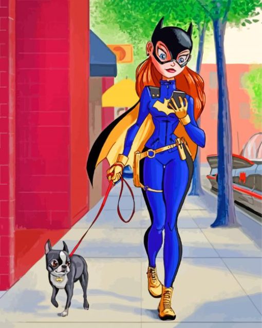 Batgirl Boston Terrier Paint by numbers