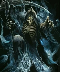 Fantasy Grim Reaper Skull Paint By Numbers