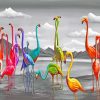 Colorful Flamingos paint by numbers