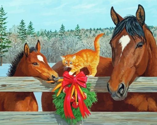 Abstract Horse And Cat Animals Art Paint By Numbers