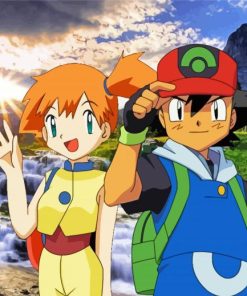 Pokemon Misty And Ash Paint By Numbers