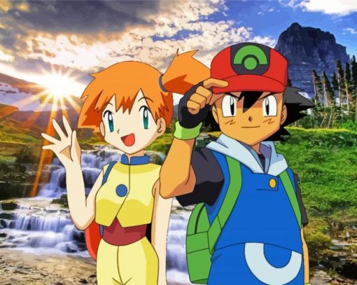 Pokemon Misty And Ash Paint By Numbers