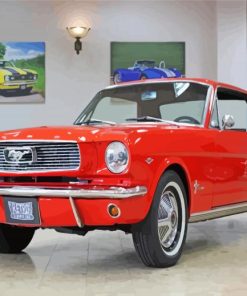 Red 1966 Ford Mustang Paint By Numbers