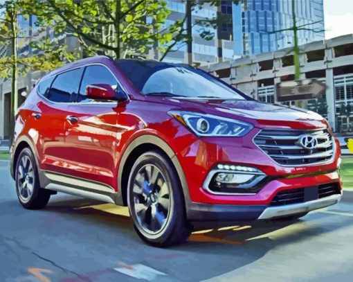 Red Hyundai Santa Fe Car Paint By Numbers