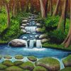 Waterfall River Nature Art Paint By Numbers