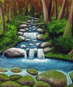 Waterfall River Nature Art Paint By Numbers