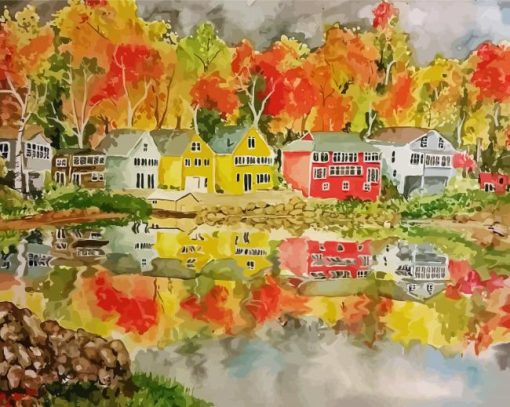 Boston In Autumn Art Paint By Numbers