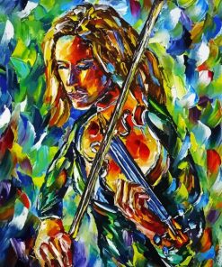 Colorful Girl Playing Violin Art Paint By Numbers