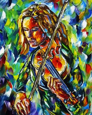 Colorful Girl Playing Violin Art Paint By Numbers