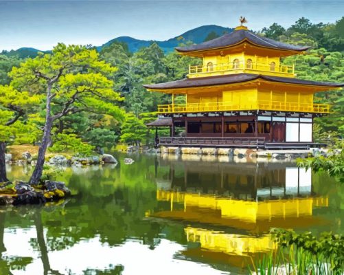 Kinkaku Ji Golden Palace Japan Paint By Numbers