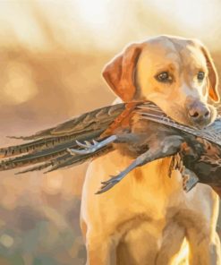 Pheasant Hunting With Puppy Paint By Numbers