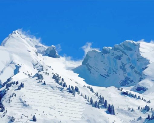 Snowy Mountains La Clusaz Paint By Numbers