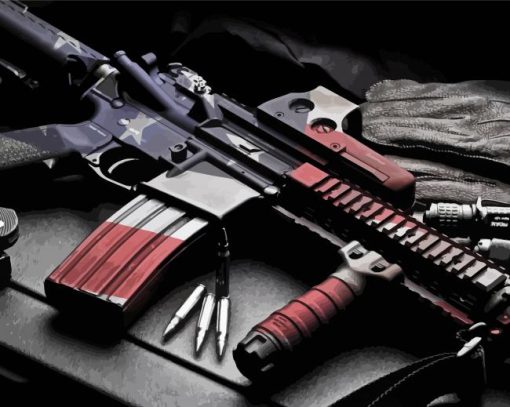 AR 15 Style Rifle Gun Paint By Numbers