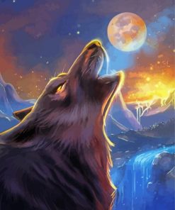 Fenris Wolf And Moon Paint By Numbers