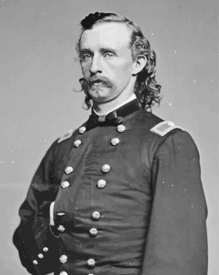 George Custer Black And White Paint By Numbers