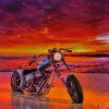 Pink Sunset Motorbike Paint By Numbers