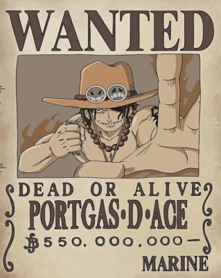 Portgas D Ace One Piece Wanted Paint By Numbers