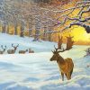 Winter Sunrise Deer Paint By Numbers