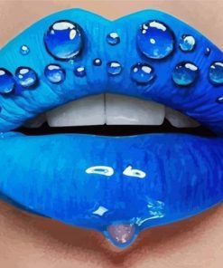 Blue Lips Paint By Numbers