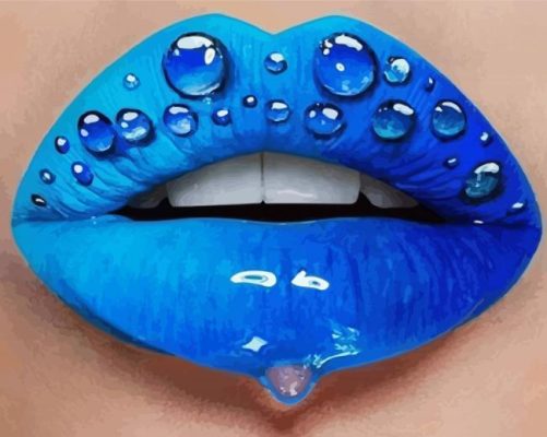 Blue Lips Paint By Numbers