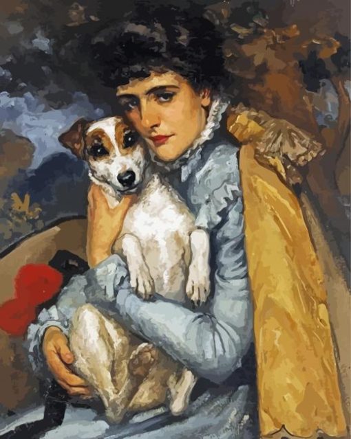 Retro Lady And Dog Paint By Numbers