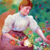 Vintage Lady Picking Flower Paint By Numbers