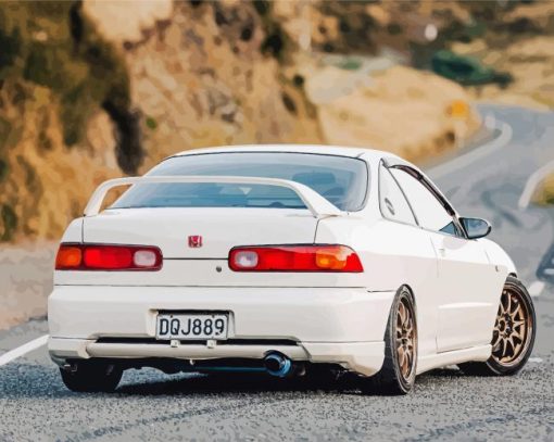 White Honda Integra Paint By Numbers